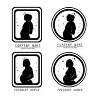 incinta donna logo collezione impostato vettore