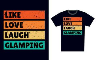 glamping t camicia design modello vettore