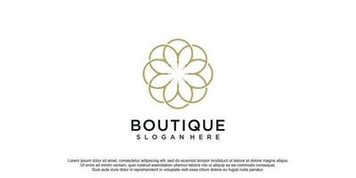 boutique logo con creativo Linea artistica design premio vettore