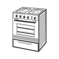 retrò indipendente fornello vettore azione illustrazione Vintage ▾ gas fornello forno griglia