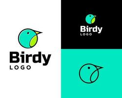 uccello logo con un' verde uccello su un' verde sfondo vettore