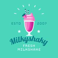 Milk Shaky Milk Shake Logo Vector