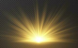luce del sole speciale lente veloce leggero effetto su trasparente sfondo. effetto di sfocatura luce. vettore illustrazione