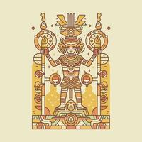 Esplorare il intricato dettagli di azteco cultura con nostro sbalorditivo disegnato a mano azteco illustrazione design vettore