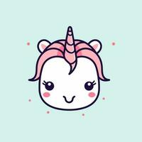 carino e colorato kawaii unicorno illustrazione Perfetto per qualunque divertimento e capriccioso design progetto vettore