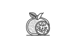 frutta icona schema vettore illustrazione, cibo linea arte disegno, cibo icona