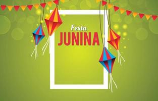festa junina con sfondo di illustrazione di aquiloni vettore