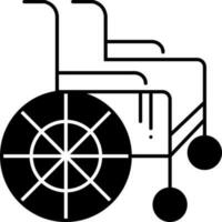 solido icona per ruota sedia vettore
