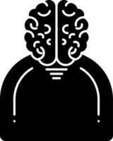 solido icona per umano cervello vettore