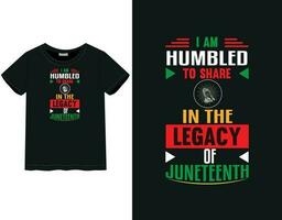 juneteenth 2023 maglietta design vettore