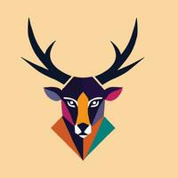 cervo testa logo design vettore illustrazione eps 10