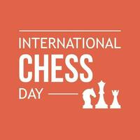 internazionale scacchi giorno. scacchi giorno illustrazione con scacchi pezzi. vettore