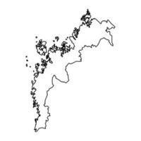 ostrobotnia carta geografica, regione di Finlandia. vettore illustrazione.