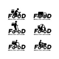 set di logo di consegna cibo vettore