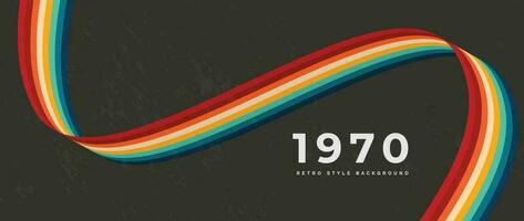 astratto retrò 70s sfondo vettore. colorato Vintage ▾ 1970 grunge elegante sfondo con linee, strisce, nastro forme. illustrazione design adatto per manifesto, striscione, decorativo, parete arte. vettore