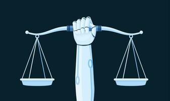 ai e etica legge regolamento artificiale intelligenza robot mano vettore illustrazione concetto tecnologia morale e legale politica