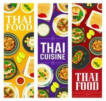 tailandese cibo, Tailandia cucina vettore banner impostato