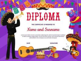 scuola formazione scolastica diploma con mariachi musicista vettore