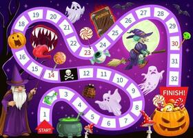 Halloween inizio per finire tavola gioco modello vettore