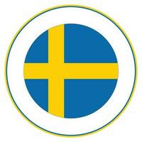 cerchio bandiera di Svezia. Svezia bandiera nel cerchio vettore