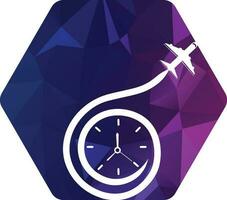 viaggio tempo logo disegni concetto vettore, aereo e Timer logo simbolo icona modello vettore