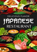 giapponese cucina cibo menù, Giappone ristorante vettore