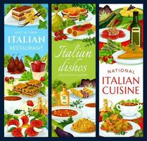 italiano cucina, Italia piatti vettore banner impostato