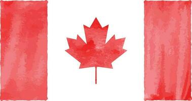 rosso acquerello Canada vettore bandiera. cartello o simbolo di Canada nazione