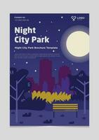notte città parco opuscolo modello design con buio tono colore vettore