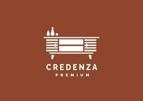 credenza casa mobilia logo moderno vettore icona illustrazione