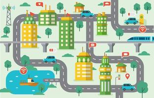 illustrazione di integrazioni di smart city vettore