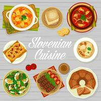 sloveno cucina cibo menù pagina copertina design vettore