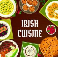 irlandesi cucina vettore menù copertina con Irlanda pasti