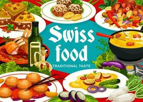 svizzero cucina vettore Svizzera cibo manifesto.