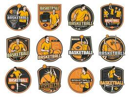 pallacanestro sport gioco vettore icone isolato impostato
