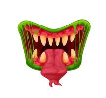 Halloween mostro bocca con zanne e lingua vettore