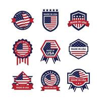 collezione di badge made in usa vettore