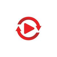 vivere streaming media video tv in linea rosso notizia giocare logo design simbolo vettore