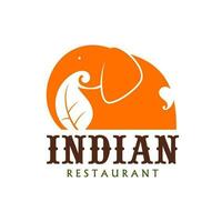 indiano ristorante icona di elefante, India cucina vettore