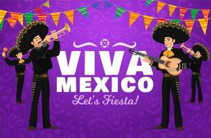 Viva Messico fiesta mariachi musicista personaggi vettore