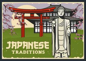 Giappone cultura, religione turista attrazioni bandiera vettore
