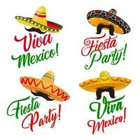 Viva Messico e messicano vacanza fiesta festa impostato vettore