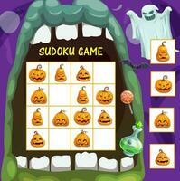 bambini sudoku gioco con Halloween Jack o lanterna vettore