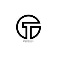 lettera tg o gt cerchio forma negativo spazio logo. tg arrotondato logo. gt logo. tg monogramma logo vettore