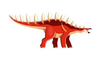 kentrosauro, cartone animato dinosauro carattere, giurassico vettore