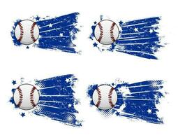 baseball sport banner blu grunge sfondo vettore