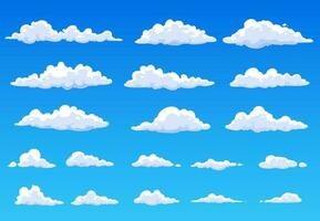 cartone animato soffice isolato nuvole nel blu cielo Paradiso vettore