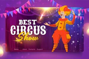 shapito circo cartone animato clown, sito web atterraggio pagina vettore