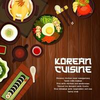 coreano cucina vettore cibo Corea cartone animato manifesto