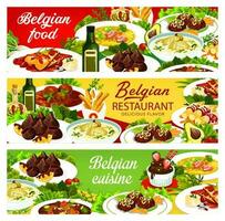 belga cibo cucina menù piatto, ristorante banner vettore
